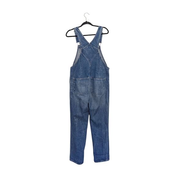 Abercrombie and Fitch New York Utility Denim Overalls Blue Womens Medium Baggy - Picture 2 of 4